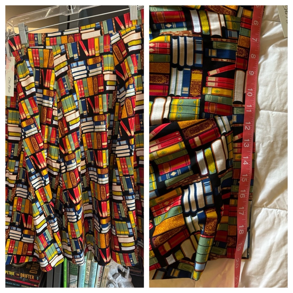 NWT Eva Rose Colorful Book Print Women's Skirt